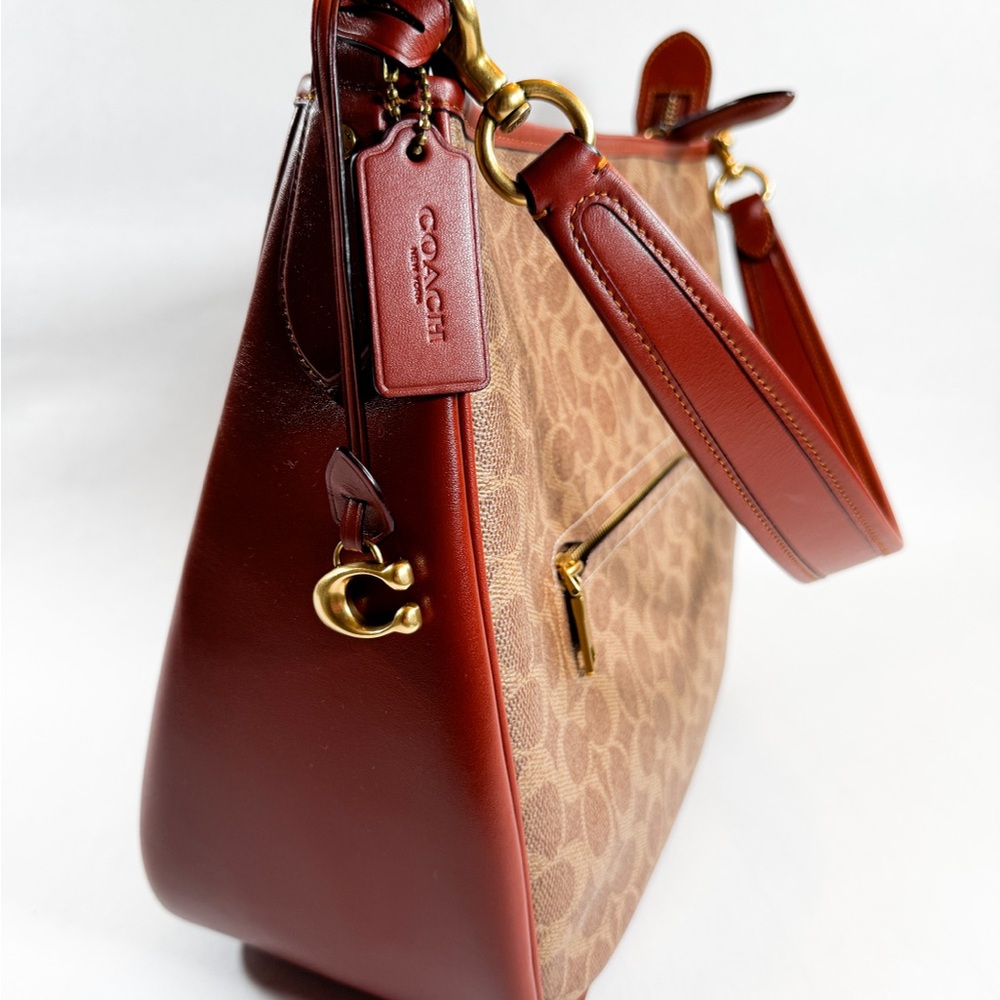 Coach Signature Cary Shoulder Bag Crossbody – Brown Canvas & Leather